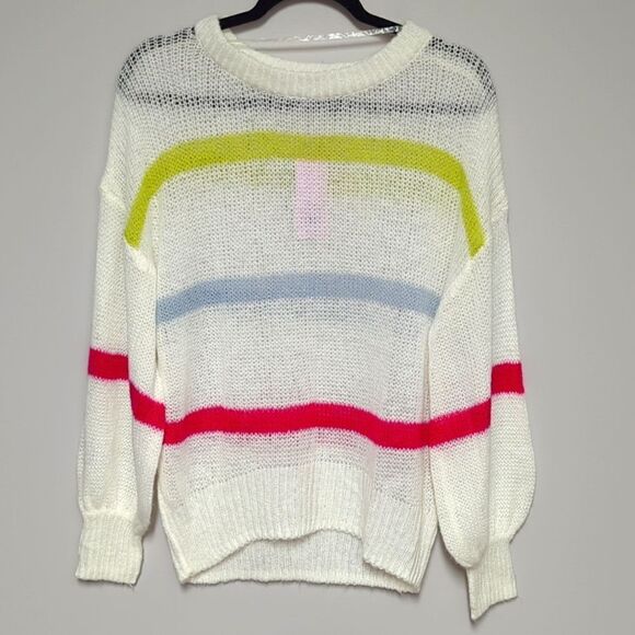 wild fable White Crewneck Striped Sweater - Picture 1 of 6